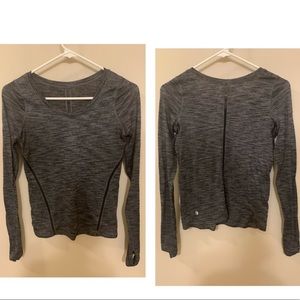 Gray Long Sleeve Lululemon Top with mesh